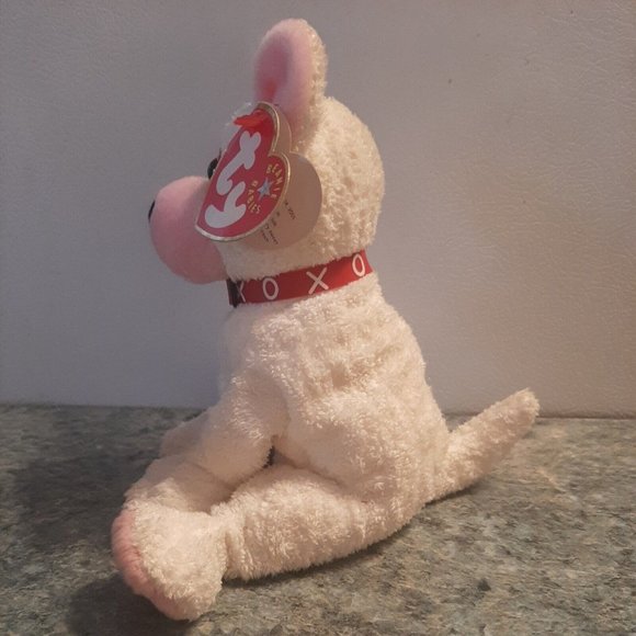 Cupid the Valentines Day Dog Ty Beanie Baby  Heart over  Eye Retired 2001 - Picture 4 of 13
